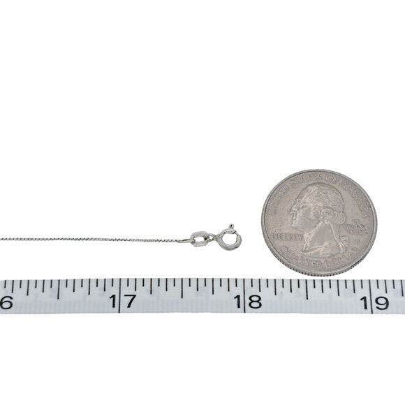 Vintage Italy Sterling Silver 925 0.8mm Box Chain Necklace 18" - Picture 2 of 3